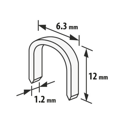 Tűzőkapocs - 1,2 x 6,3 x 12 mm - 1000 db - Image 2