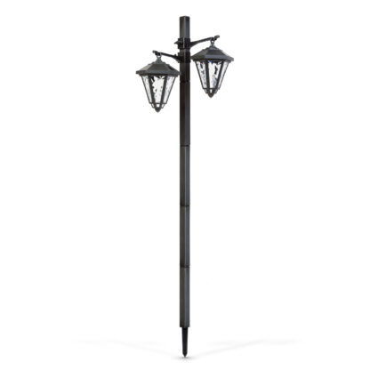 LED-es szolár lámpa - kandeláber - 137 cm - fekete - hidegfehér - Image 2