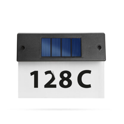 Szolár házszámfény - átlátszó plexi - hidegfehér LED - 22 x 16,5 x 5 cm - Image 2