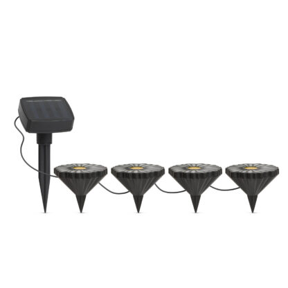 Leszúrható LED szolár - virágok - színes - fekete - műanyag - 360 cm - Image 2