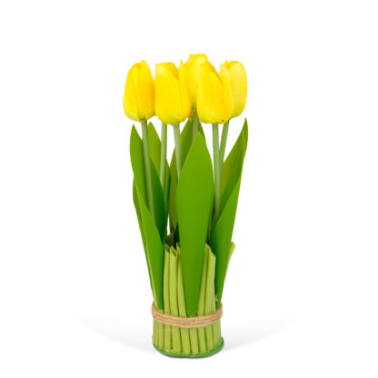 Műnövény dekoráció - tulipán - sárga - 26 x 6,5 cm - Image 2