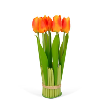 Műnövény dekoráció - tulipán - narancssárga - 26 x 6,5 cm - Image 2