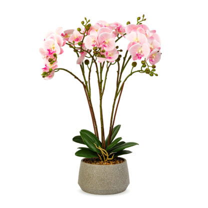 Műnövény dekoráció - orchidea - rózsaszín - 58 cm - Image 2