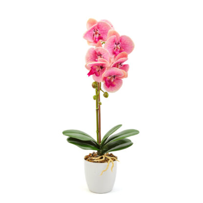 Műnövény dekoráció - orchidea - rózsaszín - 48 cm - Image 2