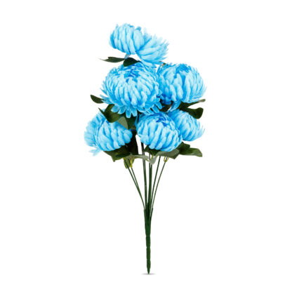 Műnövény dekoráció - krizantém - kék - 12 x 58 cm - Image 2
