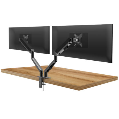 Monitor&TV tartókonzol - dupla karos, teleszkópos - asztallapra rögzíthető - 62 cm, 30" - Image 2