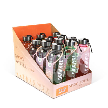 Sport kulacs - műanyag, átlátszó - 550 ml - 3 színben - Image 2