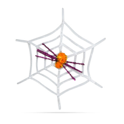Pókháló pókkal - halloween-i dekoráció - fehér - Image 2