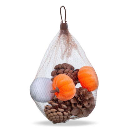 Őszi dekoráció - tök és toboz - 6 cm - habszivacs - 8 db / csomag - Image 2