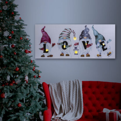 LED-es fali hangulatkép - "LOVE" -  2 x AA, 70 x 30 cm - Image 2
