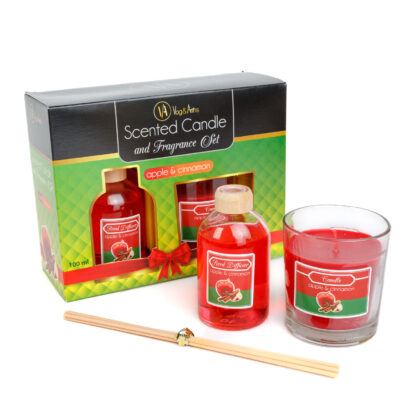 Illatgyertya és illatosító szett - alma & fahéj - 120 g + 100 ml - Image 2