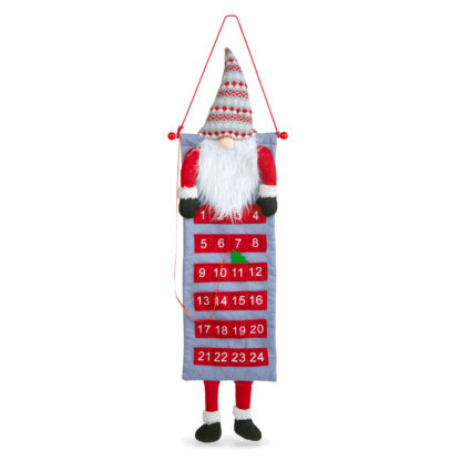 Fali adventi naptár - 3D skandináv manóval - textil - 100 x 28 cm - Image 2