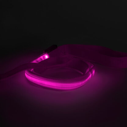LED-es póráz - akkumulátoros - 120 x 2,5 cm - rózsaszín - Image 2