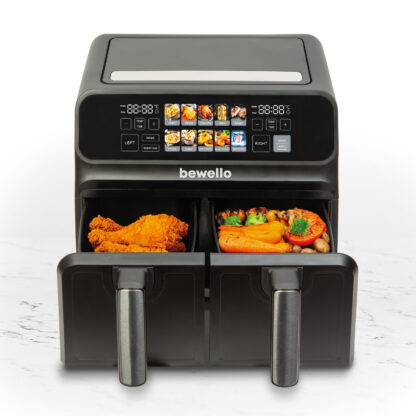 Olaj nélküli fritőz - XXL - 230V - 2200W - dupla kosár, színes érintőkijelző - 4+4 L - Image 2