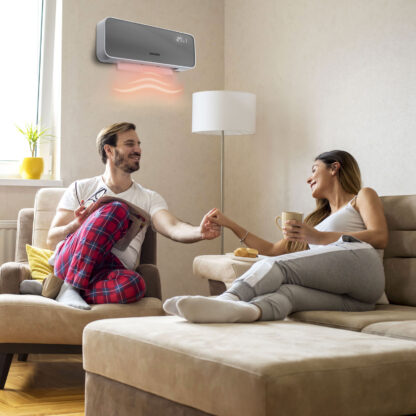 Smart fali hősugárzó - 1000/2000W - Tuya - 220 - 240V - szürke - Image 2