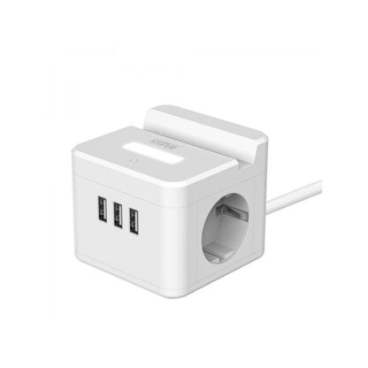 WinningStar - Kocka elosztó - 2-es + 3 x USB + beépített lámpa - 2 m - Image 2