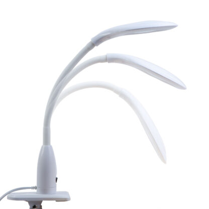 Asztali LED lámpa - nagyítóval - csipeszes - fehér - Image 3