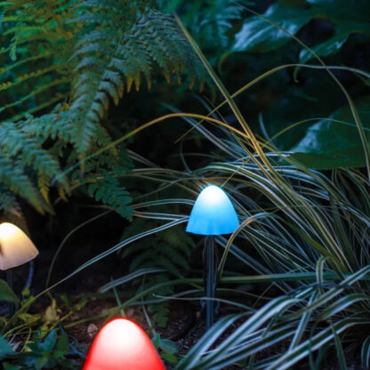 LED-es szolár lámpa - 12 db mini gomba - színes - 28,5 cm x 4 cm - Image 3