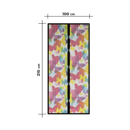 Szúnyogháló függöny ajtóra - mágneses - 100 x 210 cm - színes pillangós - Image 3