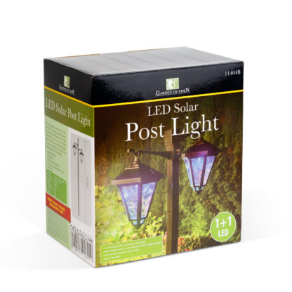 LED-es szolár lámpa - kandeláber - 137 cm - fekete - hidegfehér - Image 3