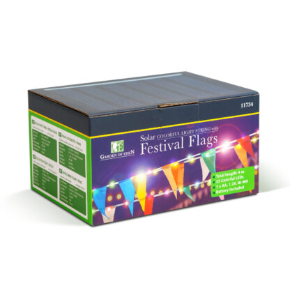 Szolár fényfüzér - zászló - 4 m - 35 színes LED - Image 3