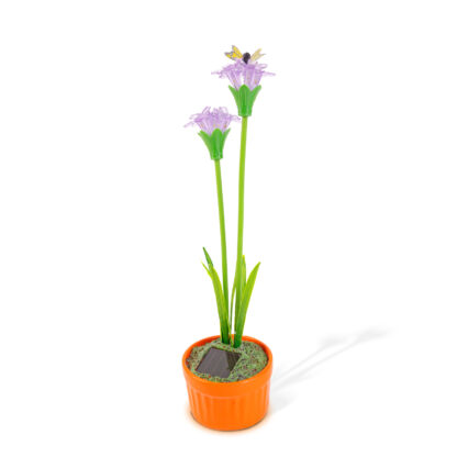 Szolár színes virág - 8 x 8 x 32 cm - 10 melegfehér LED - lila - Image 3