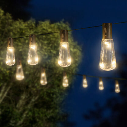 Szolár LED fényfüzér - villanykörte design - 30 LED - 180 cm - Image 3