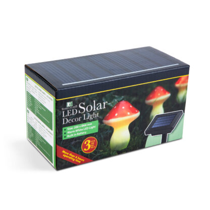 LED-es szolár lámpa - 3 db gomba - melegfehér - Image 3