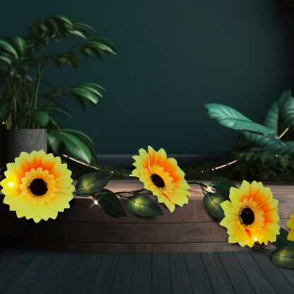 Szolár fényfüzér - virág - 2 m - 20 melegfehér LED - Image 3
