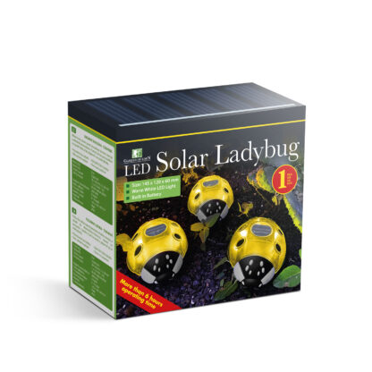Szolár katicabogár - sárga - 14,5 x 12 x 6 cm - 6 melegfehér LED - Image 3