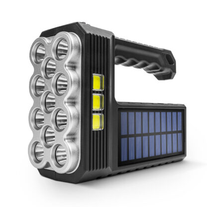 Szolár COB LED zseblámpa - munkalámpa funkcióval - 1200 mAh - MicroUSB - 1000 lumen - IP55 - Image 3