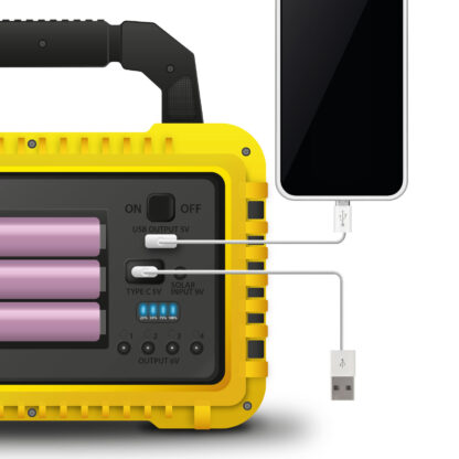 Multifunkciós kézi lámpa - szolár panel, USB-C - 6 világítási mód, 8 LED, 3600 mAh - Image 3