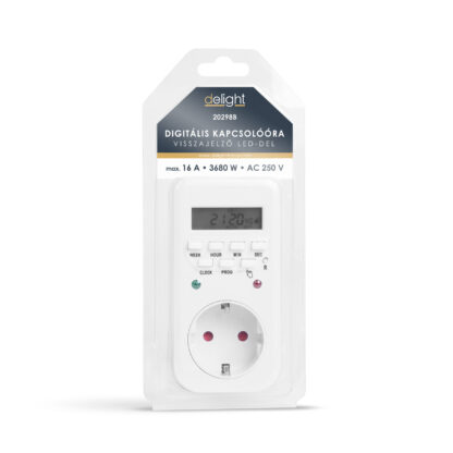 Digitális kapcsolóóra - visszajelző LED-del - 250V - 16A - Image 3