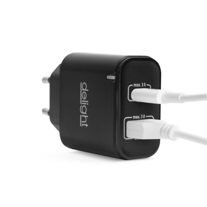 Hálózati Adapter USB + Type-C PD20W gyorstöltéssel - fekete - Image 3