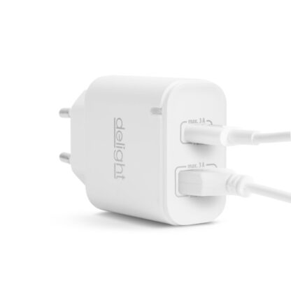 Hálózati Adapter USB + Type-C PD20W gyorstöltéssel - fehér - Image 3
