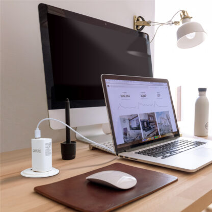 Hálózati Adapter USB + Type-C PD45W gyorstöltéssel - fehér - Image 3