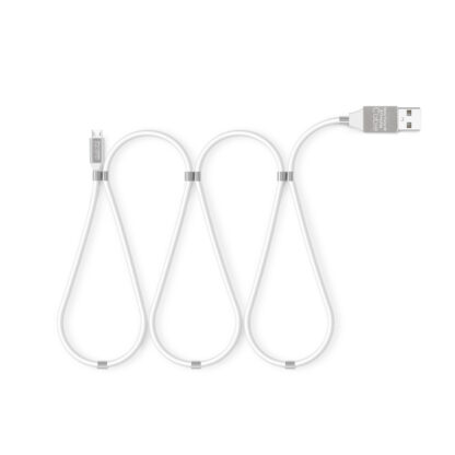 Mágneses adatkábel - MicroUSB - 2A - fehér - Image 3
