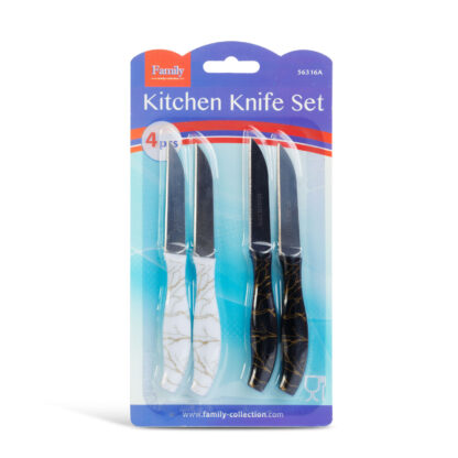 Konyhai kés készlet - 15 cm - fekete/fehér - 4 db / csomag - Image 3