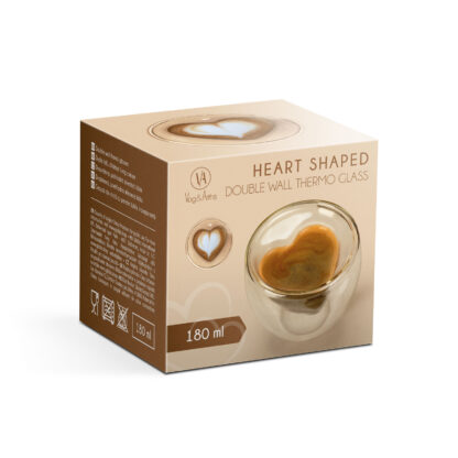 Duplafalú üvegpohár - szív formával - 180 ml - Image 3