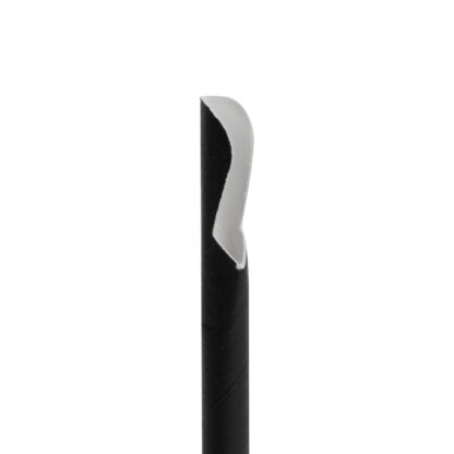 Papír szívószál - fekete, kanállal  - 200 x 8 mm - 150 db / csomag - Image 3