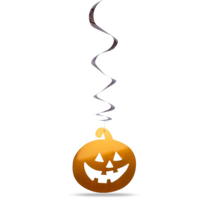 Halloween-i dekoráció szett - 12 db tök, szellem - csillogó spirál akasztó - Image 3