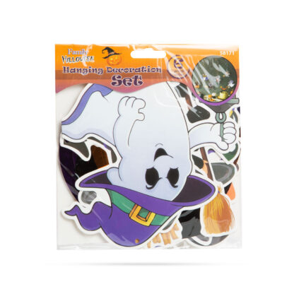 Halloween-i dekoráció szett - 6 féle motívum - csillogó spriál akasztóval - Image 3