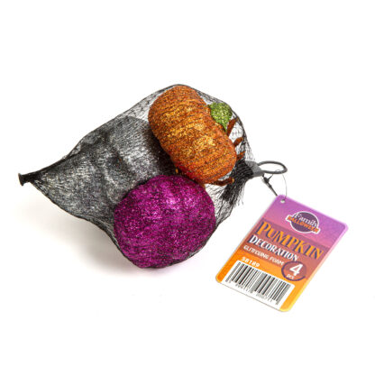Halloween-i dekoráció szett - pók, koponya, 2 db tök - glitteres - Image 3