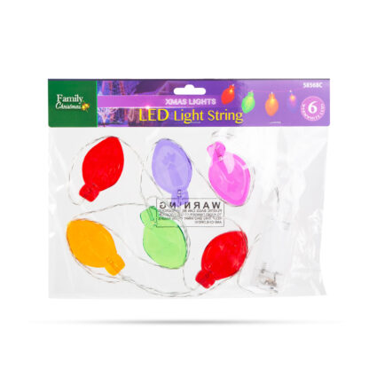 Karácsonyi LED-es fényfüzér - gél ablakmatrica - 6 LED - 2 x AA - Image 3