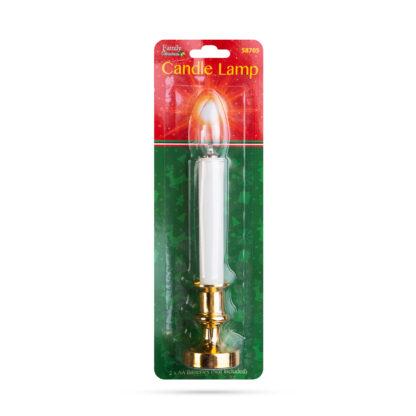 Karácsonyi dísz - sárga LED-es gyertya - fehér / arany - 22 cm - Image 3