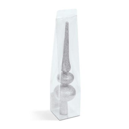Karácsonyfa csúcsdísz - ezüst, glitteres - 30 x 7 cm - Image 3