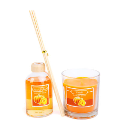 Illatgyertya és illatosító szett - sütőtök - 120 g + 100 ml - Image 3