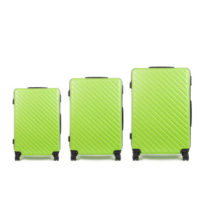 3 részes merevfalú bőrönd szett - zöld - 2x nagy, 1x kicsi (76+72+55cm) ABS++ - Image 2