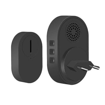 Vezeték nélküli csengő - 39 dallam - CR2032 - AC 220V - fekete - Image 3