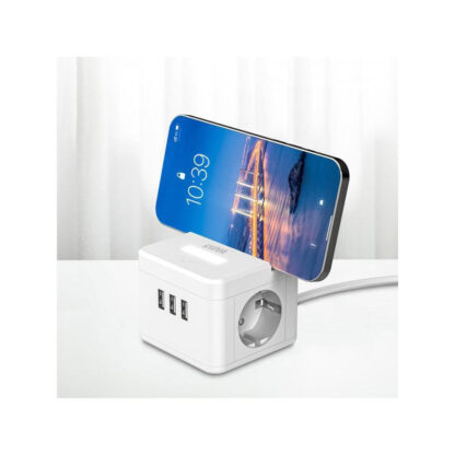 WinningStar - Kocka elosztó - 2-es + 3 x USB + beépített lámpa - 2 m - Image 3